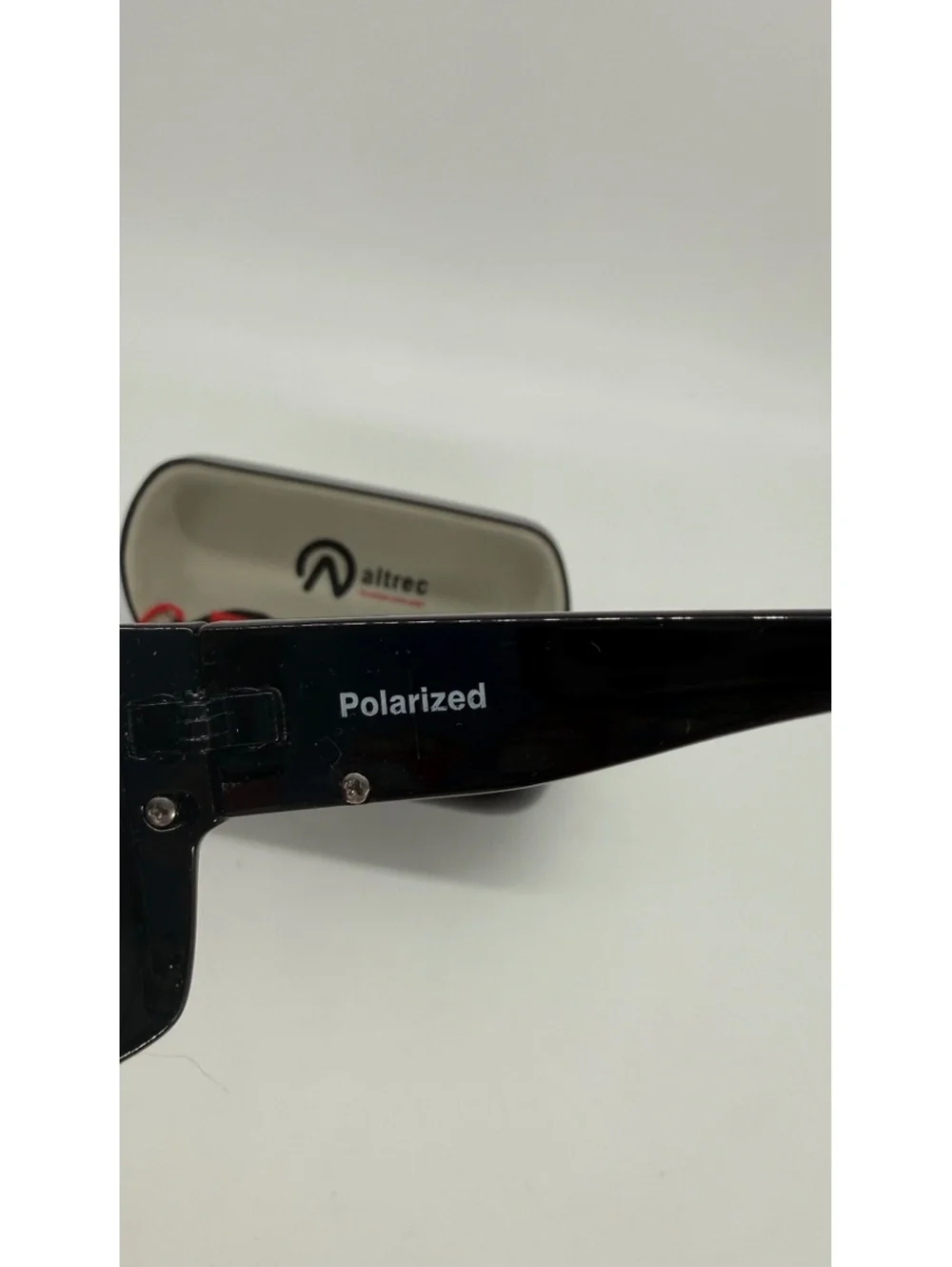 Altrec Sport Polarized Sunglasses Black Wrap Around w/ Hard Case